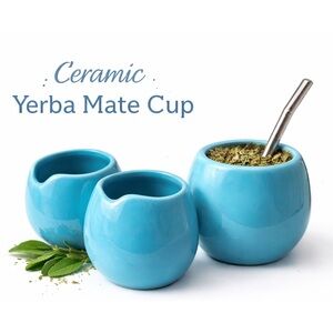 Ceramic Yerba Mate Cup with Stainless Steel Bombilla